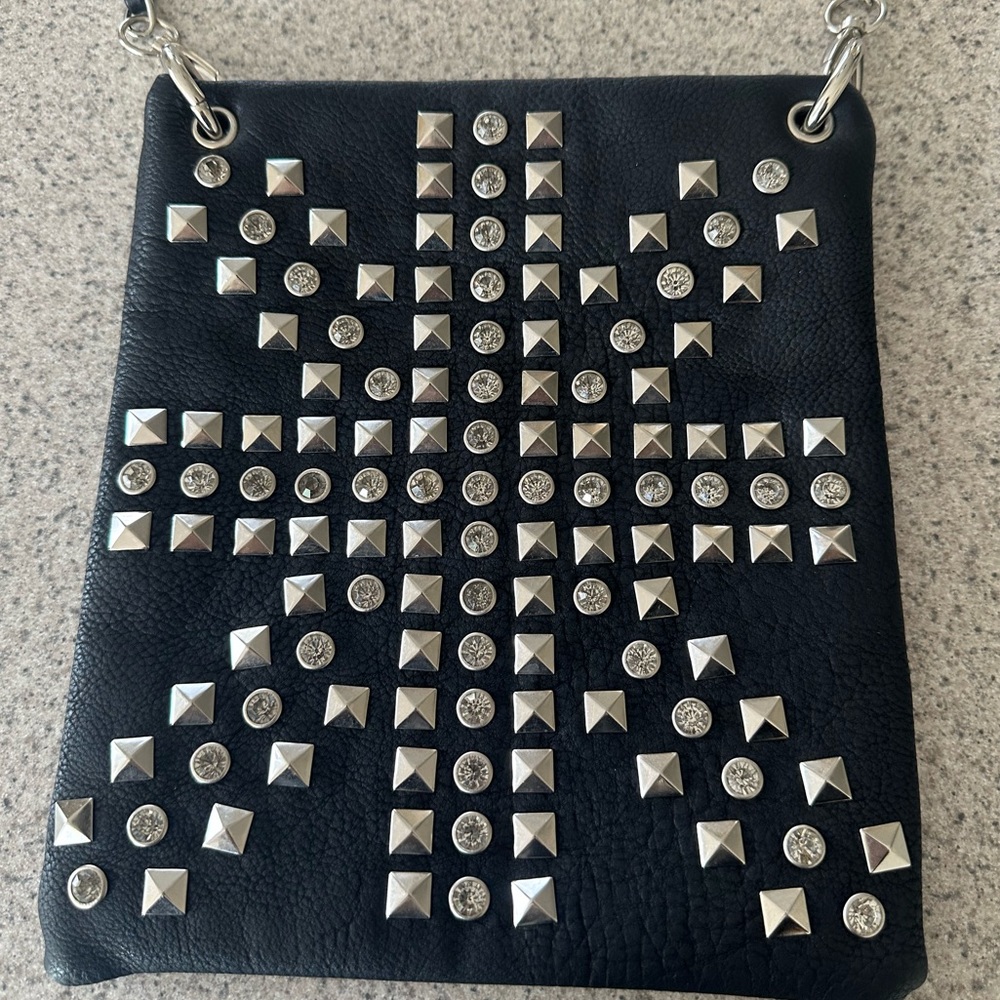 Studs and Rhinestones Small Purse with Chain Strap